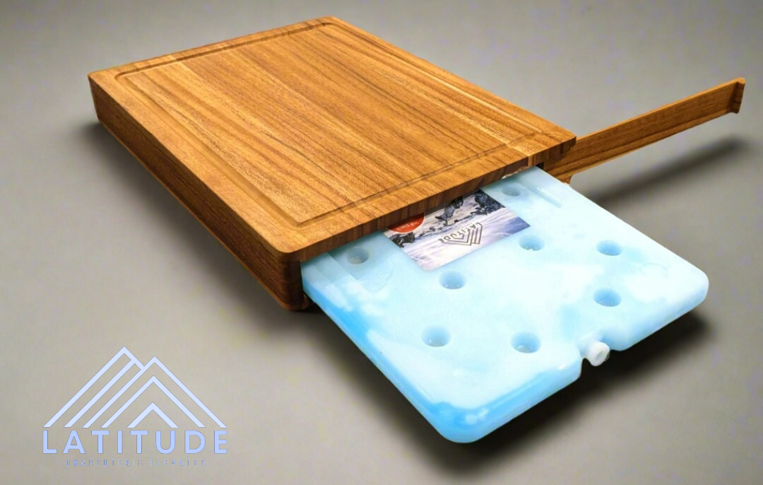 Teak Latitude Board 15x11.5in with Personalized Engraving (+$25). Estimated delivery 2-3 weeks.