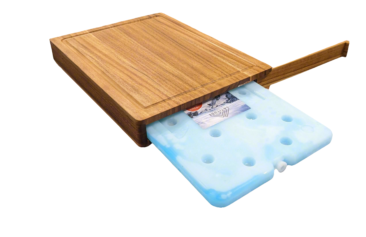 Teak Latitude Board 15x11.5in (Incl. One Ice Brick)