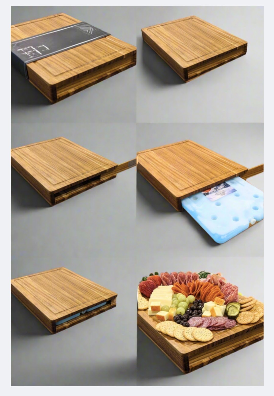 Teak Latitude Board 15x11.5in (Incl. One Ice Brick)